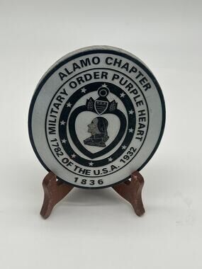 Alamo Chapter Military Purple Heart 1836 Commemorative Veteran Display Plaque